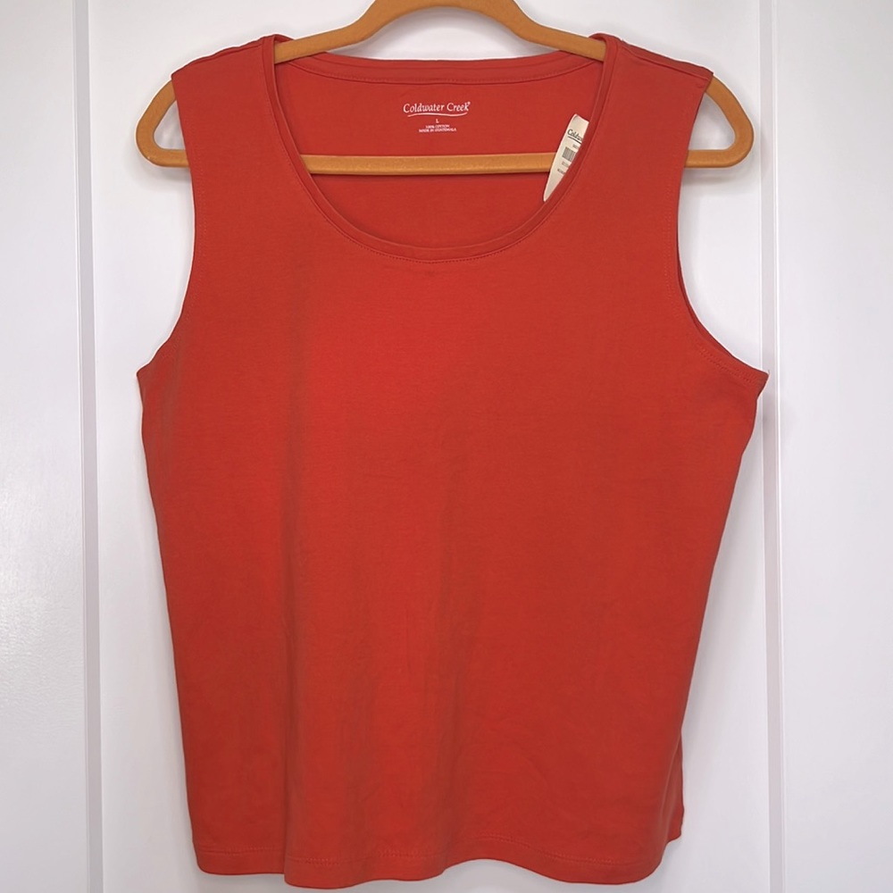 New Women’s Large Coldwater Creek Top Tank 100% Cotton